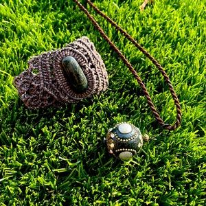 Beautiful woven bracelet and necklace set